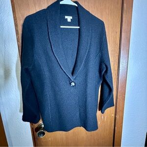 Black Shawl Collar Wool Sweater Cardigan Apt. 9